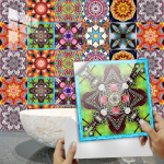 10 tk V&auml;rvilised plaadid Kleebis K&ouml;&ouml;k Backsplash &Otilde;likindel vannitoakapp Kodukaunistused Isekleepuvad veekindlad kunsti seinakleebised 10cmX10cmX10pcs