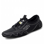 Ehtsast nahast kingad Meeste jalan&otilde;ud Suured moodsad nahast vabaajajalatsid Mugavad s&otilde;idujalatsid Mokassiinid Meeste kingad 38 must