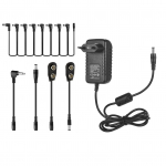 Caline CP-07B kitarriefektide toiteadapter DC 9V 1A 8-suunalise &uuml;mberp&ouml;&ouml;ratud Daisy kettkaabliga US Plug must