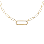 Les Tr&eacute;sors De Lily [R5794] - kullatud kaelakee  Cl&eacute;opatra  valge kuld - 45 cm 30x12 mm (tromboon) valge