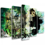 Viieosalise pildiga l&otilde;uendiprint Amy Winehouse Singer 100x70 roheline