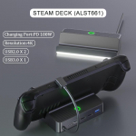 VAORLO auruteki dokkimisjaam teleri alusalus 5-&uuml;hes jaotur, alumiiniumsulamist hoidiku dokk 60 Hz HDMI-&uuml;hilduv USB-C auruteki konsooli jaoks White Light