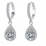 Bague Ringen klassikaline naiste rippuv k&otilde;rvar&otilde;ngas 2*1 kate D v&auml;rvi Moissanite v&auml;&auml;riskivist r&otilde;ngaga rippuvad k&otilde;rvar&otilde;ngad pulmapeo peen ehe kingitus 2*1ct valge