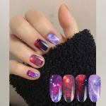 1 sekundi kleebis 10 tk/komplekt Galaxy Nail Sky paber 20*4cm k&uuml;&uuml;nekleebis mitmev&auml;rviline