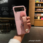 Korea 3D Love Heart Pearl k&auml;epaela &uuml;hev&auml;rviline &uuml;mbris Samsung Galaxy Z Flip 3 4 5g Z Flip3 Flip4 Zflip3 Zflip4 kaanele for Samsung Z Flip3