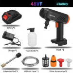 K&otilde;rgsurve juhtmevaba pesuveep&uuml;stol Kaasaskantav laetav autopesupihusti 【48VF】1 Battery