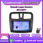 Android Renault Logan Sandero 2014-2017 jaoks koos nupunupuga auto CarPlay raadio video multimeedia GPS-m&auml;ngija 2+32 GB 2+32GB
