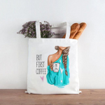L&otilde;uendist ostukott Korduvkasutatav keskkonnas&otilde;bralik kandekott Kohv First Mom Life Shopper Book Kotid &Otilde;petaja &Otilde;lakott Compra 24*26cm
