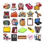 25 tk kirjatarvete kontoritarvete seeria PVC kingav&otilde;lusid kingade kaunistamiseks 25pcs