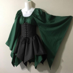 Uus Womew keskaegne kost&uuml;&uuml;mikleit k&uuml;lmade &otilde;lgadega Maxi Vintage Renaissance Cosplay kleit Seotav korsett v&ouml;&ouml;kohalt plusssuuruses XXL