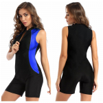 Naiste &uuml;hes t&uuml;kis ujumistrikoo, kaelusega varrukateta ujumisriided, ujumisriided S kuninglik sinine v&auml;rv