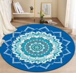 Mandala tr&uuml;kitud &uuml;mmargune matt kerge meditatsiooni joogamatt &uuml;mmargune joogamatt elutoa magamistuppa Diameter 120cm