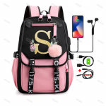 26 ingliskeelset t&auml;hte L&otilde;uend Must-roosa koolikott Cosplay Laste seljakott Laste reisikott Tagasi kooli Raamatukoti seljakott