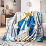 Religioosne &Otilde;nnistatud Neitsi Ema Maarja fliisist soojad pehmed tekid Fuzzy vooditekk diivanile, voodile, diivanile &uuml;lisoe ja hubane 150x200cm