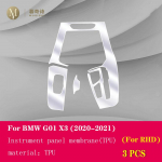 For BMW G01 G02 F25 F26 X3X4 2011-Car Interior Center console Transparent TPU Protective film Anti-scratch Repair film E For G01 2020 RHD