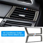 S&uuml;sinikkiust auto juhtpaneel vasak-parem kliimaseadme v&auml;ljalaskeava raami katte kleebised BMW X5 E70 X6 E71 jaoks 2008-13 Lower outlet 2pcs