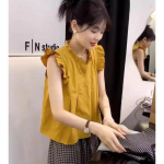 2023. aasta suvine volangidega s&auml;rk Naiste pluustopid Prantsuse armsad lendavad varrukatega s&auml;rk naistele Chic top Design Blusas Elegant 27865 S orion i v&auml;rv