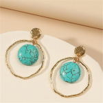 Euroopa ja Ameerika retrostiilis k&otilde;rvar&otilde;ngad rahvusliku ja minimalistliku stiiliga. Sinise kivi geomeetrilise ripatsiga k&otilde;rvar&otilde;ngad. 2.5-3 cm sinine