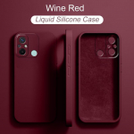 Vedel silikoonist &uuml;mbris XiaoMi RedMi 12C RedMi12C 6,71-tollise globaalse versiooni kogu korpusega kaamera kaitse&uuml;mbrisele SQUARE kaanega silikoon RedMi 12C veinipunane v&auml;rv