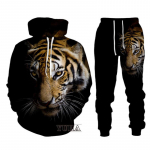 Must-valge The Tiger 3D Prindiga meeste dressipluusid kapuutsidega komplekt meeste l&otilde;vi dressid/pullover/p&uuml;ksid Spordir&otilde;ivad kevad s&uuml;gis L
