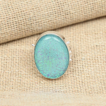 Elegantne sinine kolmik, Opal Solid 925 h&otilde;bedane k&auml;sitsi valmistatud ehted naiste s&otilde;rmus 4 sinine