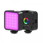 RGB mini fotograafia lamp h&auml;mardatav LED-valgus kaasaskantav videologi valgus 1200 mAh aku USB-laadimisega must