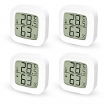 Avaleht Kodutermomeeter 4 Termomeeter Digitaalne h&uuml;gromeeter Mini Termometro Ambiental LCD digitaalne sisetermomeeter magamistoa veinikoobastele Faunted 14x13x2cm