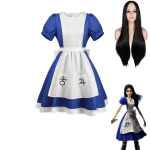 M&auml;ng Alice: Madness Returns Cosplay printsess kleit neiu p&otilde;lle kleit Halloweeni peokleit naiste t&uuml;drukute kost&uuml;&uuml;mid L-(Costume+Wig)