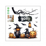 Naljakad kummitusk&otilde;rvitsa n&otilde;iakleebised Isekleepuvad vin&uuml;&uuml;list kunstikaunistus Eemaldatavad tualettruumi kaane kleebised Vannituba must