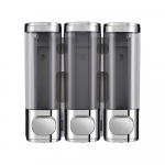 Du&scaron;i&scaron;ampooni dosaator 3 kambriga seinale kinnitatav 3x300 ml puurivaba du&scaron;ipumba seebi dosaator hall