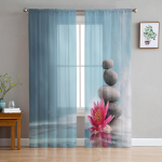 Kivililletaim veepinna udu udu t&uuml;ll l&auml;bipaistva akna kardinad elutuppa magamistuppa Moodne Voile organza kardinad kardinad W135 x H115cm x1