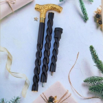 Unikaalne messingist k&auml;epidemega jalutuskepp, k&auml;sitsi valmistatud puidust kokkupandav kepp, kuldse k&auml;epidemega jalutuskepp ja kepp