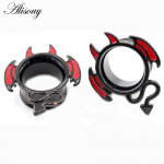 Alisouy 2PC roostevabast terasest s&otilde;rm lill &Ouml;&ouml;kull nahkhiir k&otilde;rvatunneli pistik liha laiendaja kanderaamid m&otilde;&otilde;teriistad k&otilde;rvar&otilde;nga augustamine keha ehted 6mm