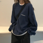 Uued Kpop Letter Hoody Fashion Korea &otilde;hukesed &scaron;ikid naiste kampsunid Lahedad tumesinised hallid naiste pusad M tumesinine v&auml;rv