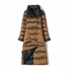 Kahepoolne pikk sulejope Kevad-s&uuml;gisene turtlenkaelusega valge pardisulgede soojad parksid XXXXXL kuld