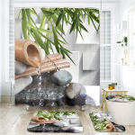 4 tk luksuslikud bambusest kivist du&scaron;ikardinad, veekindlad vannitoa jaoks, libisemiskindlad vannitoavaibad kaas WC kate vannimatt vannitoakomplekt 4Pcs