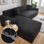 Veekindlad elastsed diivanikatted Tahke diivanikate L kujuga nurgadiivani libisemiskate Kaitsev diivanikatted 1/2/3/4 istet 1 seater 90-140cm must