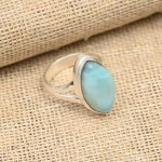 Larimar V&auml;&auml;riskivi K&auml;sitsi valmistatud 925 Sterling H&otilde;be S&otilde;rmus Ehted T&auml;nup&uuml;haks 12 sinine