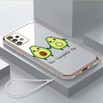 Luksuslik kaetud TPU telefoni&uuml;mbris koos kaelapaelaga Samsung Galaxy A04 A05s A13 A14 A24 A54 A34 Note20 S23 Ultra &uuml;mbristele A38 Maitsev avokaado kate Samsung Note10 Lite