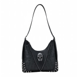 JIEROTYX &uuml;hev&auml;rviline baguette kott naistele Goth Fashion Skull All-Match &otilde;lakott Lihtne kaenlaaukott naistele Y2K punk stiilis must