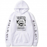 Uusimad Anime &uuml;hes t&uuml;kis kapuutsid Gear 5 Luffy Sun God kapuutsiga pullover Hot Harajuku tr&uuml;kitud dressipluusid vabaaja unisex r&otilde;ivad L valge