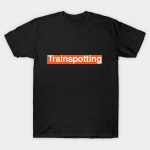 Meeste Must Printiga T-s&auml;rk Super Suur Trainspotting L&otilde;iketa Transfer Paber Printiga Puuvillane T-s&auml;rk XS must