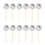3/5/12 tk Club Disco Ball Cupcake Toppers Retro tantsupeo tarvikud Tordi kaunistamiseks S&uuml;nnip&auml;eva teema 3cm 12pcs