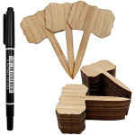 50 tk bambusest taimesildid, markerpliiatsiga aiasildid lillede, sukulentide, dekoratiivsete lillede jaoks taimesildi aiamarkerid Square-50pcs