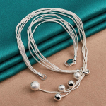 URMYLADY 925 h&otilde;bedane siledad h&auml;rmatised helmed, 18-tolline kaelakee naistele pulmapeo moeehted 45cm