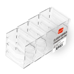 BoardM Clear seeria lauam&auml;ngutarvikute komplekt &ndash; 4 pakki &uuml;hendatavat kaardisalvet, minikaardipaki hoidja, m&auml;rgisaht, kaardihoidja alus Card Holder 1set (4pcs) white