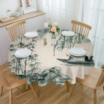 Hiina maalikunst, maastik, bambusest paadi &uuml;marlaudade festival, s&ouml;&ouml;gituba, veekindel laudlina lauakate pulmakaunistuseks 4pcs 33x48 Table mat