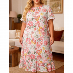 Suvised naiste &ouml;&ouml;s&auml;rgid, suured kodur&otilde;ivad pidžaamad, pitsliistud l&uuml;hikeste varrukatega tr&uuml;kitud &ouml;&ouml;s&auml;rgid XL