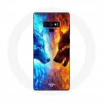 &Uuml;mbris Samsung Galaxy Note 9 Ice and Fire Wolf jaoks