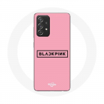 Coque pour Samsung Galaxy A33 5G Blackpink Groupe de K-pop Logo Fond Rose